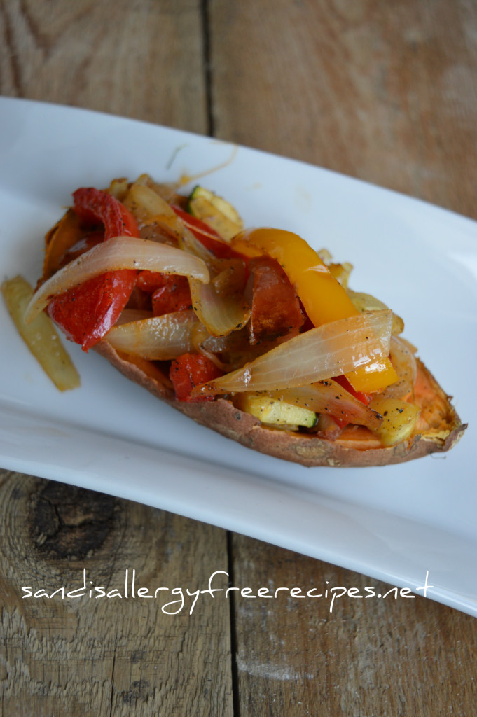 Sauteed Onions Peppers and Sausage Sweet Potato