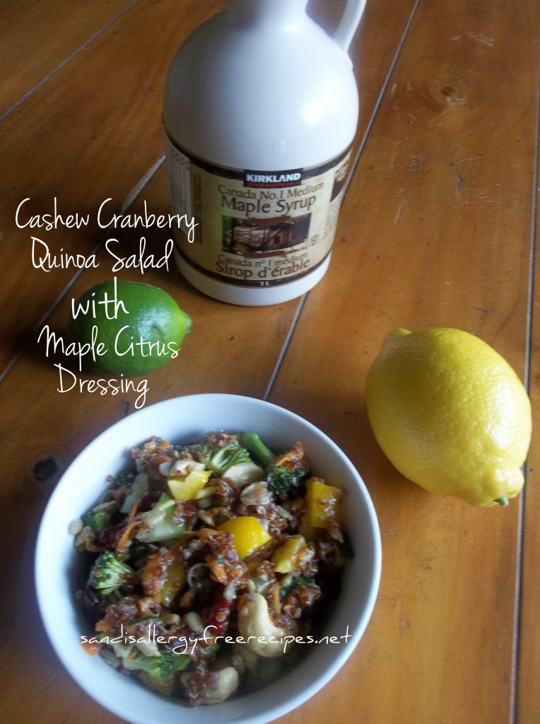 Cashew Cranberry Quinoa Salad w Maple Citrus Dressing